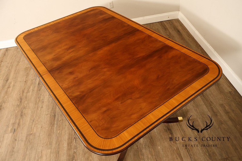Baker Stately Homes Mahogany Double Pedestal Extendable Dining Table gallery