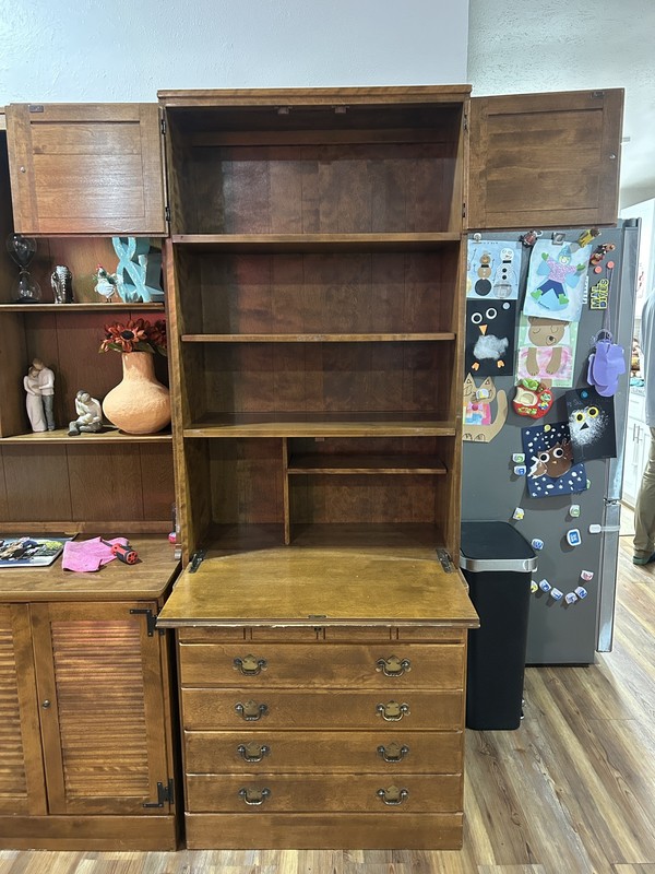 Ethan Allen Heirloom Maple Nutmeg Chest With Secretary Bookcase gallery