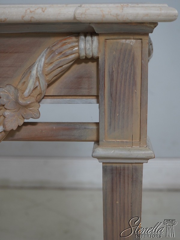 L69951: Italian Neoclassical Travertine Granite Top Console Table gallery