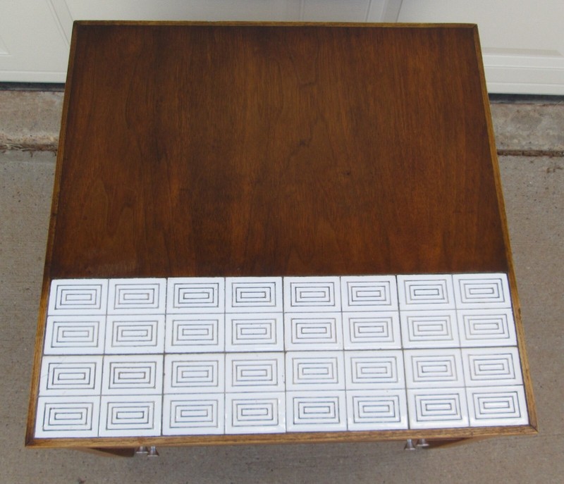 Lane Virginia Maid Nightstand End Table Side Table Tile Top Walnut Monte Carlo gallery