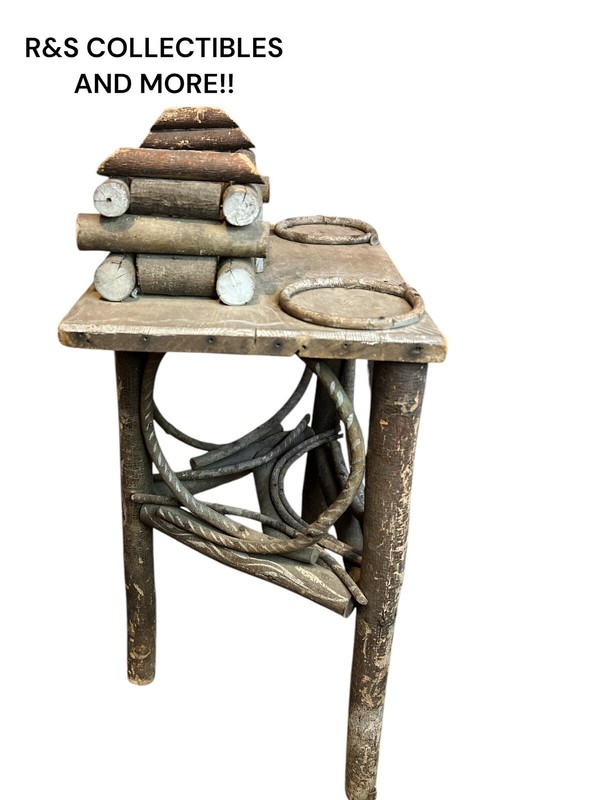 VINTAGE TWIG SIDE TABLE 24” TALL AT TALLEST POINT & TOP OF TABLE IS 13” X 9.75” gallery