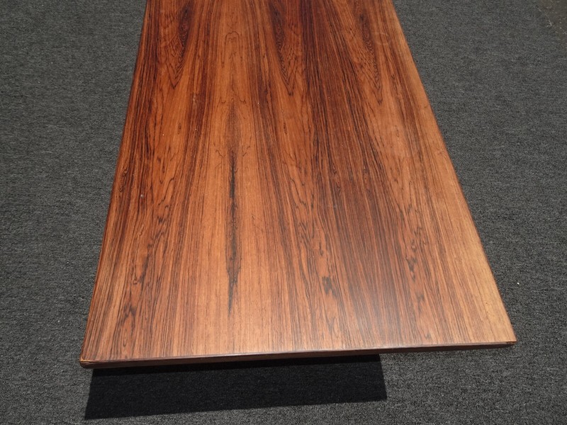 Vintage Mid Century Modern Teak Cocktail Coffee Table with a Chrome Base gallery