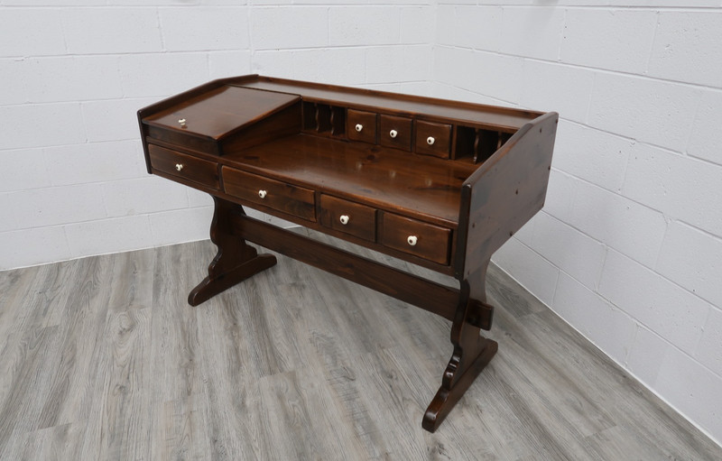 Ethan Allen Old Tavern Antiqued Pine Trestle Desk # 12-9506 gallery