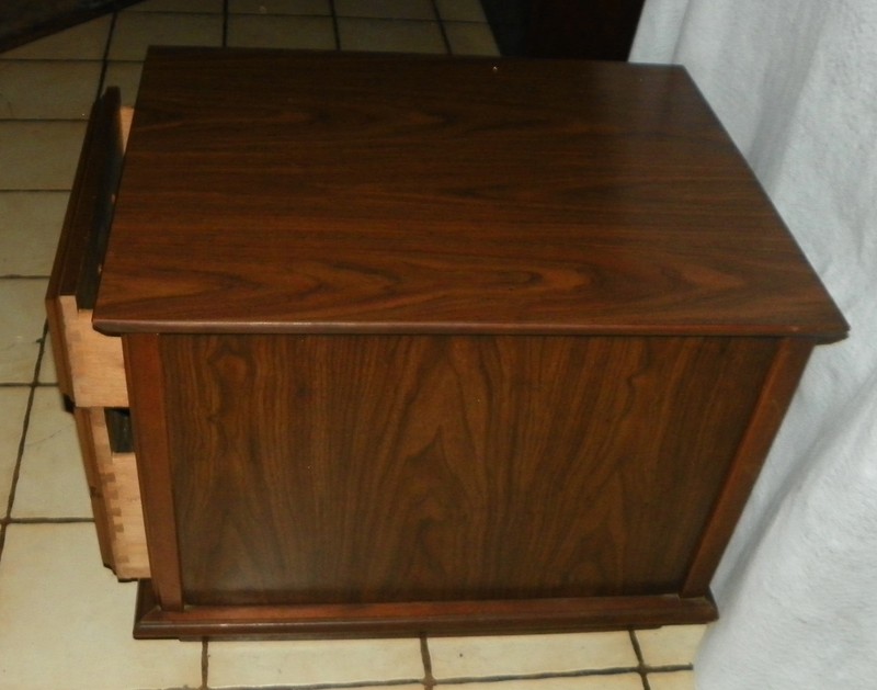 Mid Century Walnut Formica Top Nightstand by Mersman (NS19) gallery