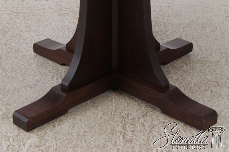 72452: STICKLEY Mission Oak Large Round Dining Room Table gallery