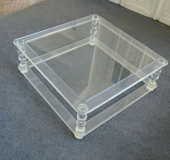 Coffee table in Lucite structure and glass by the French house Maison Romeo gallery
