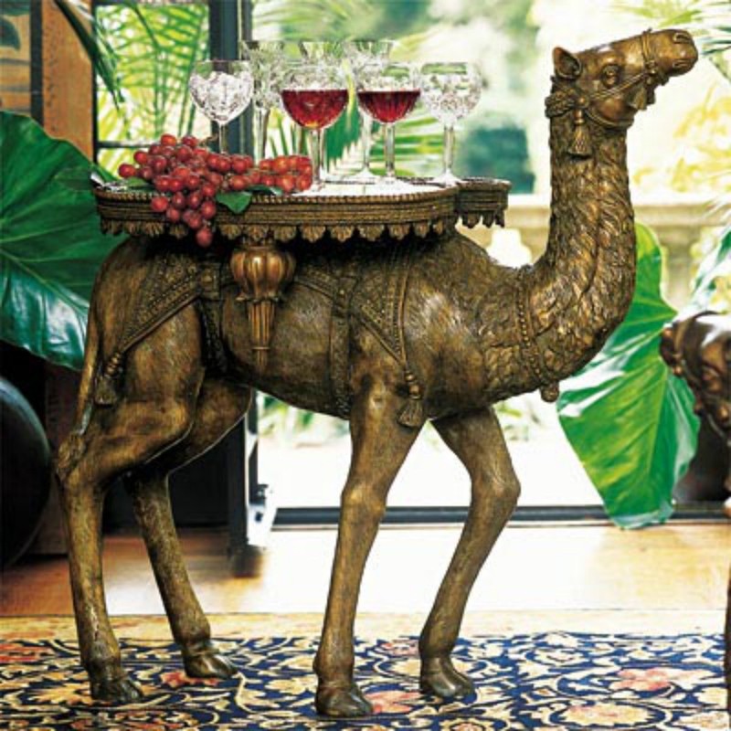 Side Table Bronze Camel Lost Wax Method Brass Sculpture Rare Estate Sale