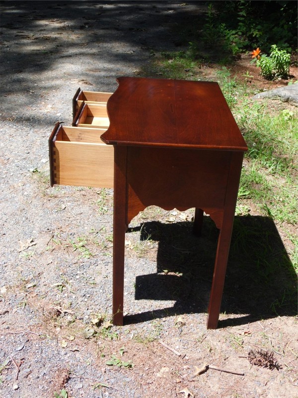 Vintage Cherry Chippendale Style Petite Console Hall Table Lowboy Dressing Chest gallery
