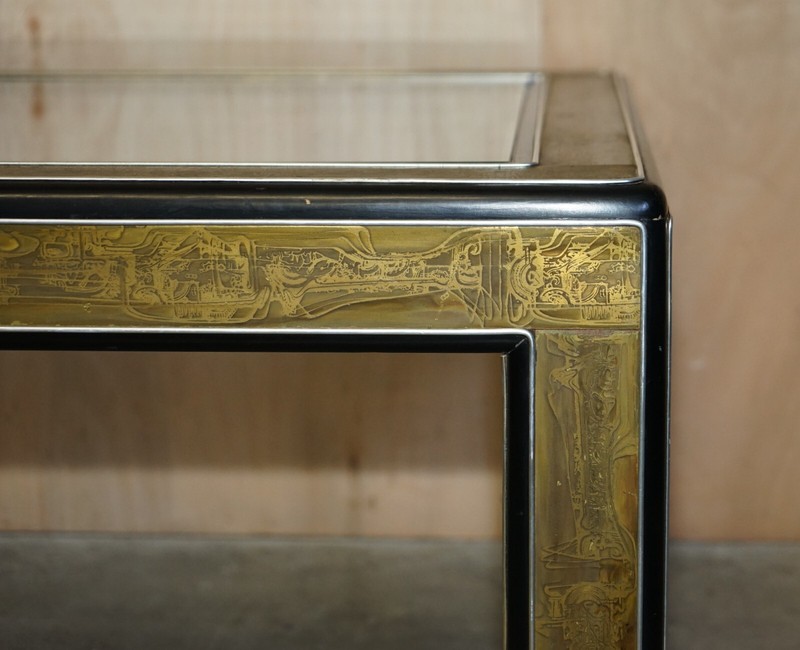 Mid-Century Modern Bernhard Rohne Mastercraft Acid Etched Drinks Coffee Table gallery