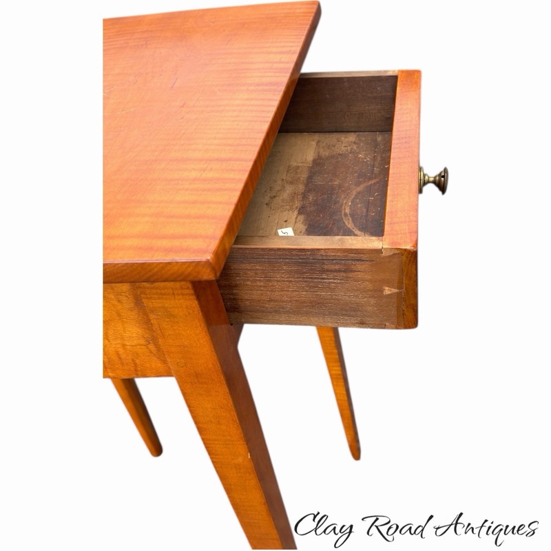 antique style solid tiger maple 1 drawer stand table night work country clean gallery