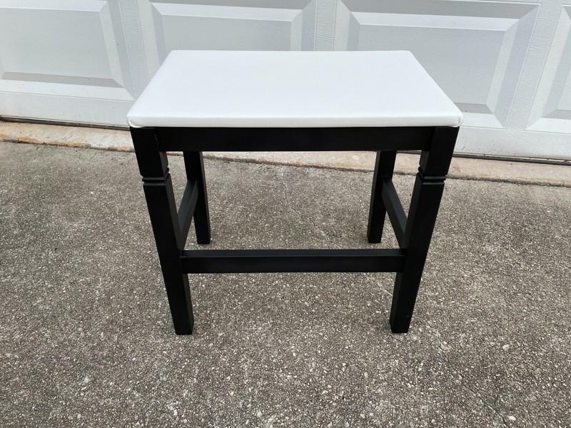 Vintage Antique Style Vinyl Leather Wrapped Top Side End Accent Table Nightstand gallery