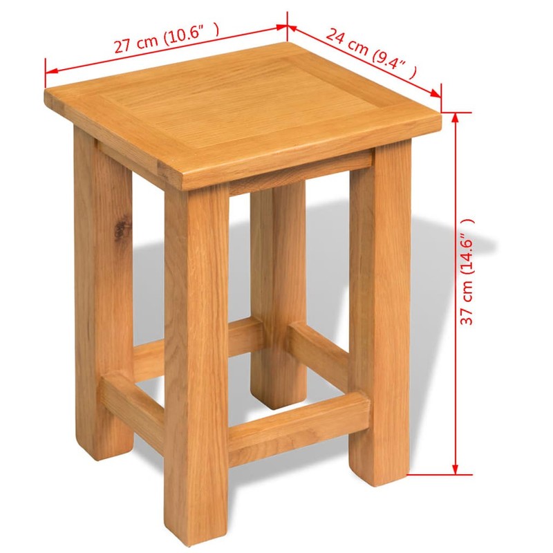 End Table Wooden Console Table Side Table Nightstand Solid Oak Wood vidaXL gallery