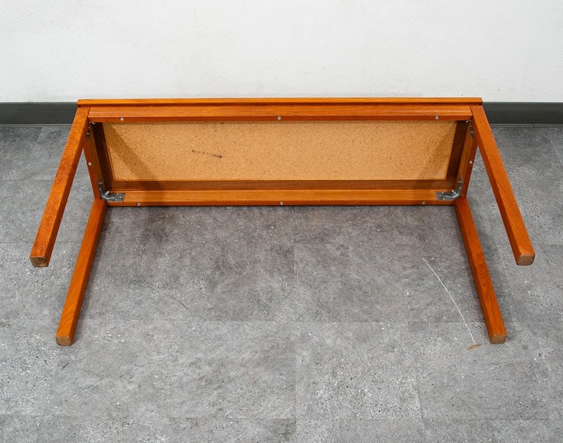 Mid Century Danish Modern End Table Side Entryway Console Wide Tile Teak Wood gallery