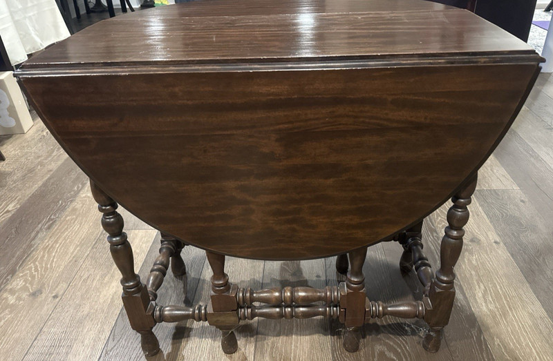 William & Mary Style Gateleg Drop Leaf Table Barley Twist Drawer gallery