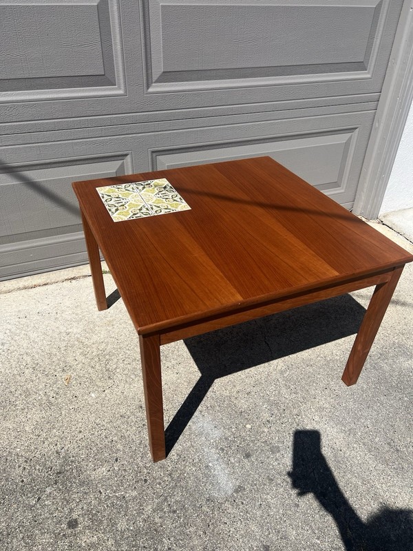 Danish MCM Coffee Table With Inlaid Tile gallery
