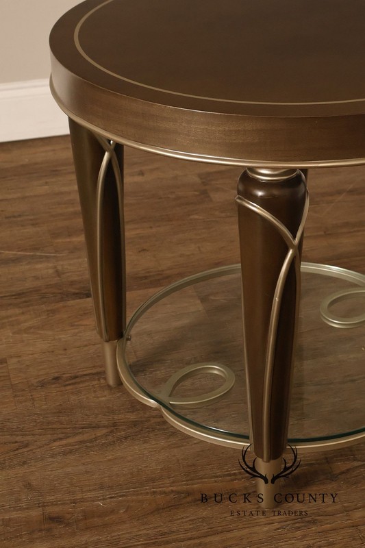 Michael Amini 'Villa Cherie' Round Two-Tier Side Table gallery