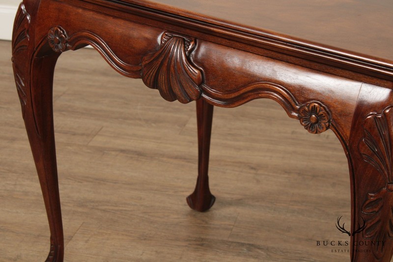 BAKER STATELY HOMES COLLECTION IRISH GEORGIAN CARVED MAHOGANY TEA TABLE gallery