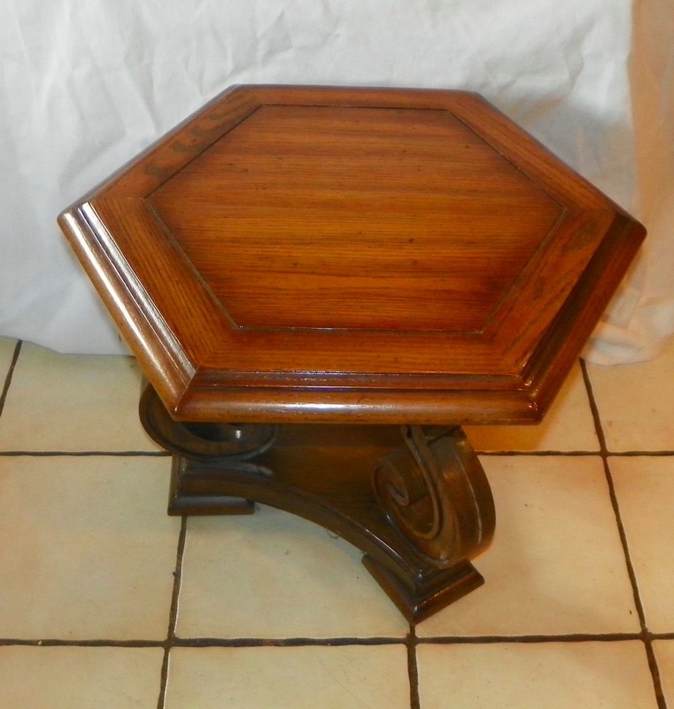 Hexagon End Table / Side Table / Plant Stand by Columbia (T317) (PS-216)