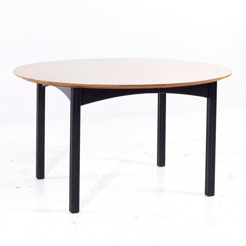 Michael Taylor for Baker Mid Century Walnut Expanding Dining Table with 2 Leaves