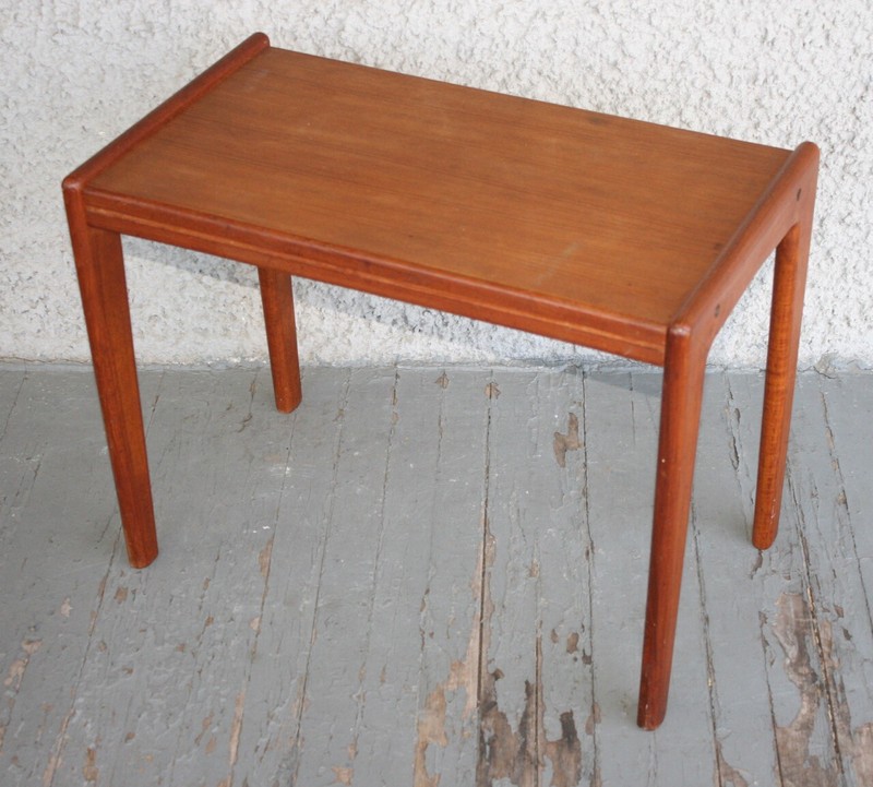 Vintage Side End Table. Teak Wood Mid Century Danish Modern Style RARE Design gallery