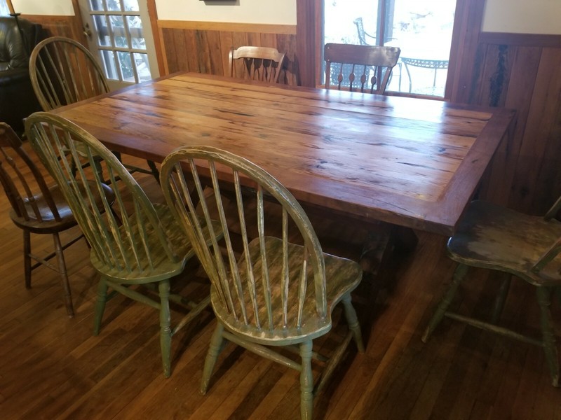 Custom Made Cross Buck Mesquite and Oak Dining Table Excellent Condition gallery
