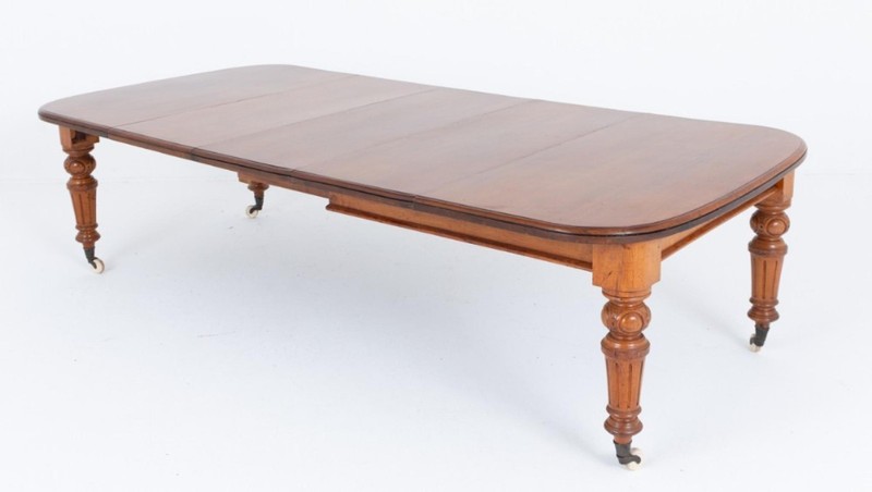 Oak Victorian Dining Table Extending 14 Seater 1860 gallery