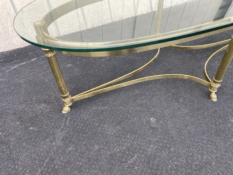 66465 QUALITY Brass and Glass Coffee Table Stand gallery