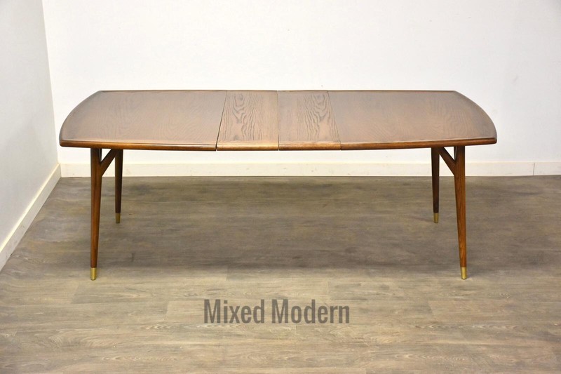 Chestnut Mid Century Modern Extendable Dining Table