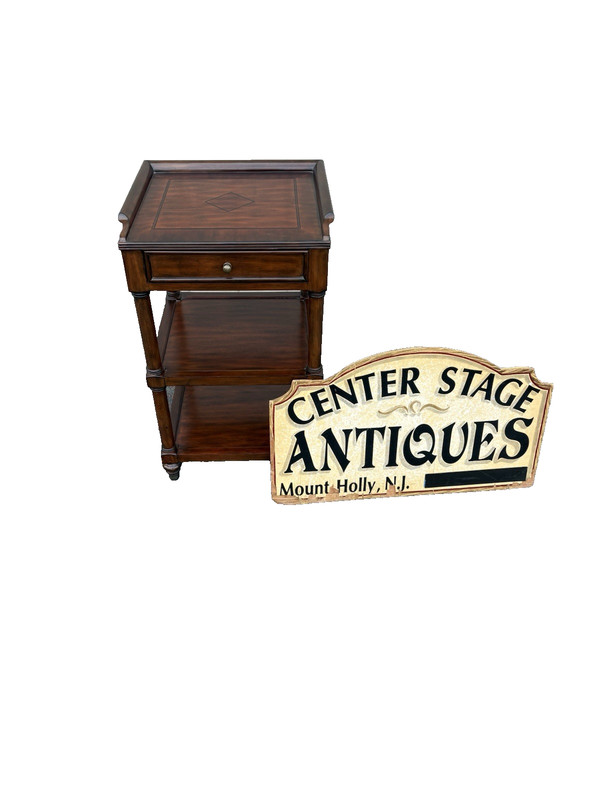 67380 Mahogany Inlaid Lamp Table Stand With Drawer