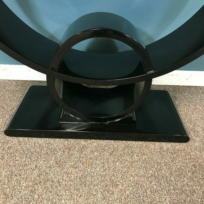 Jay Spectre Post Modern Lacquer and Gold Leaf Eclipse Console gallery