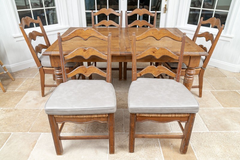 Vintage Pine Rectangular Farmhouse Extension Dining Set gallery