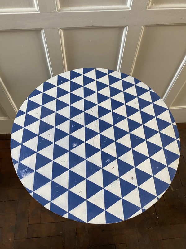 Antique side table geometrically painted by GH gallery
