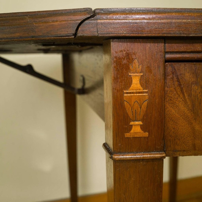 Vintage Fold Down Side Oval Side Table gallery