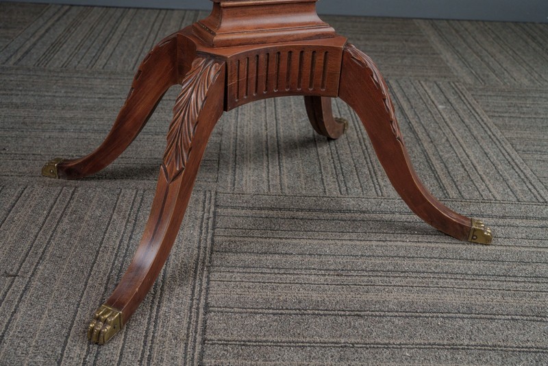Colonial Duncan Phyfe Style Mersman Mahogany Harp Lyre Oval Side End Table gallery