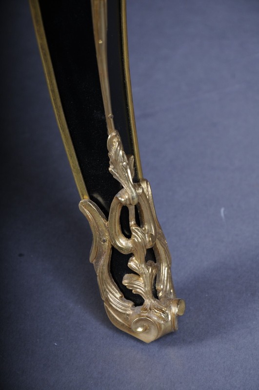 French Coffee Table In Louis XV Style From The 20th Century, Black Gold gallery