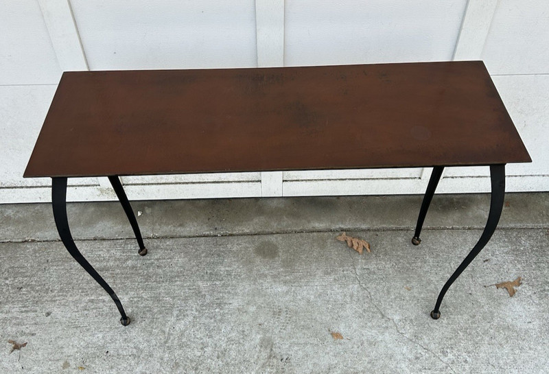 Fine Hand Crafted Delicate Cabriole Leg Iron 48” Console Table ~ Modern gallery