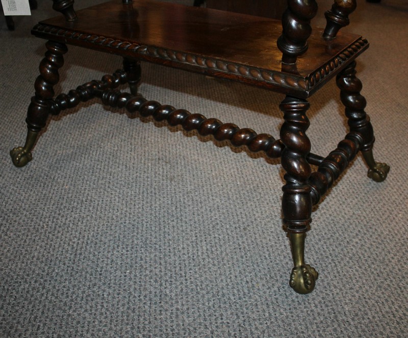 Antique Oak Narrow Lamp (sofa) Table – Spiral spindles – Merklen Furniture gallery