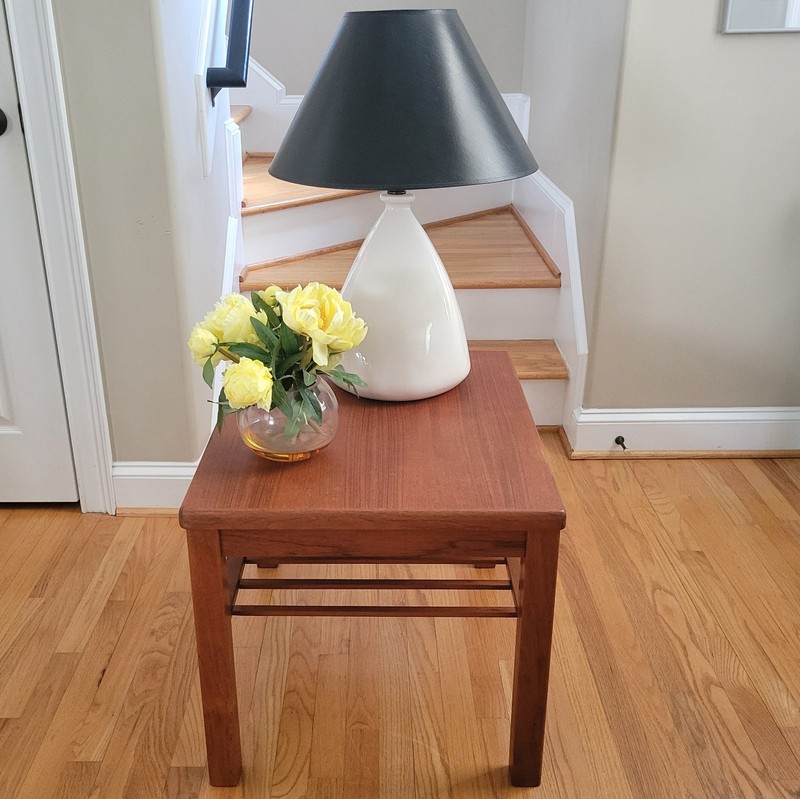 Vintage MCM Danish Teak Side Table Lower Magazine Rack Mobelfabrikken Toften! gallery