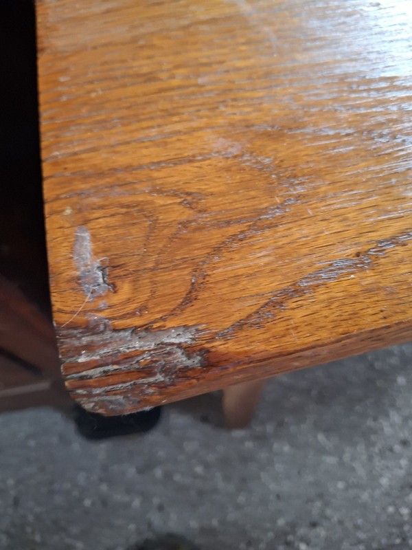 Antique Oak Desk Arts & Crafts Mission Oak Furniture Table 38" Long gallery