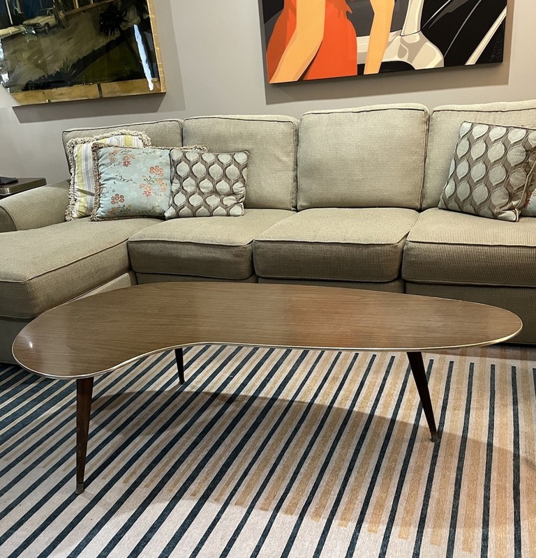Mid-Century Modern Atomic Large Kidney Shaped Coffee Table - 60” - Retro Wow! gallery