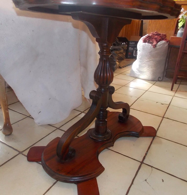Book Matched Flame Mahogany Veneer Entry Table / Side Table (ENT32) gallery
