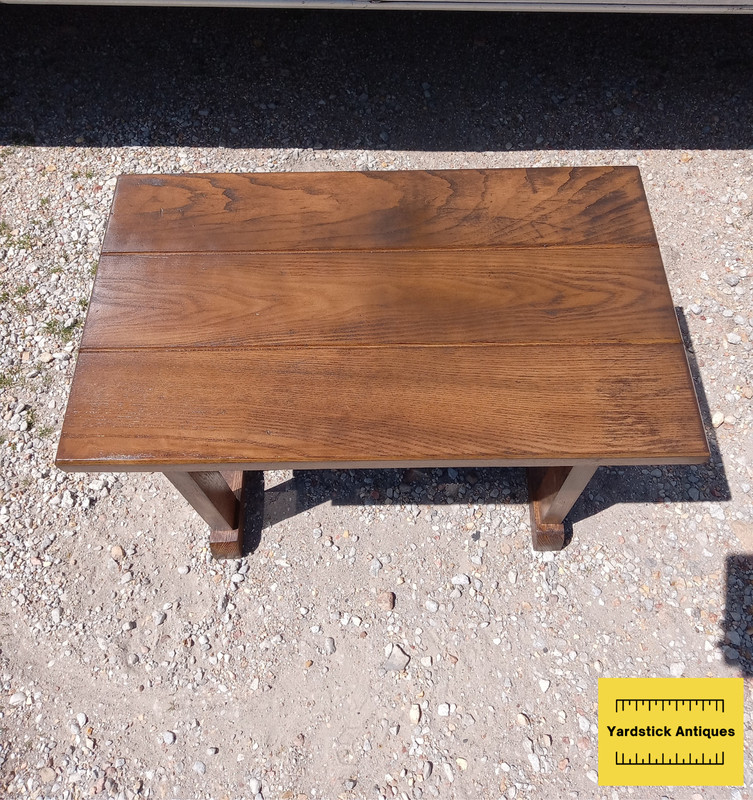 Mid Century Solid Oak Wagon Wheel End Table (ET434) gallery
