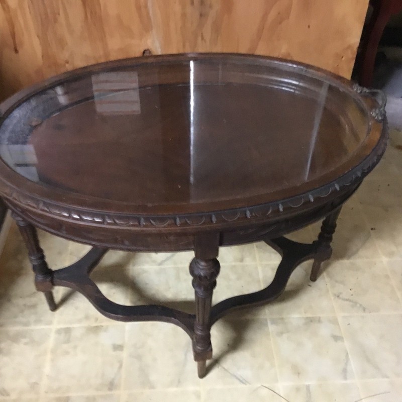 Antique Tray Table removable glass top gallery