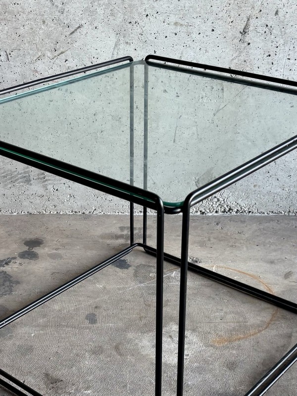 Vintage French Modern Iron & Glass “Isocele” Side Table by Max Sauze 1960s gallery