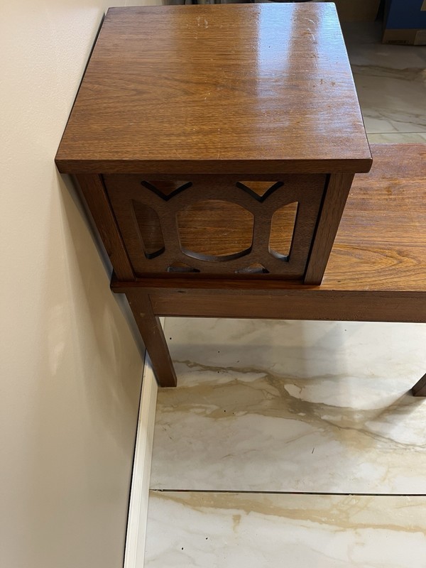Mid-Century Step End Table / Side Table With Drawer gallery