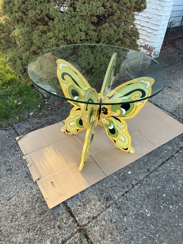 Drexel Plus One Retro Mod Butterfly Table Original Glass Top 60’s 70’s