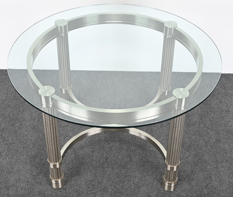 Solid Stainless Steel Center or Dining Table by Ron Seff, 1980s gallery