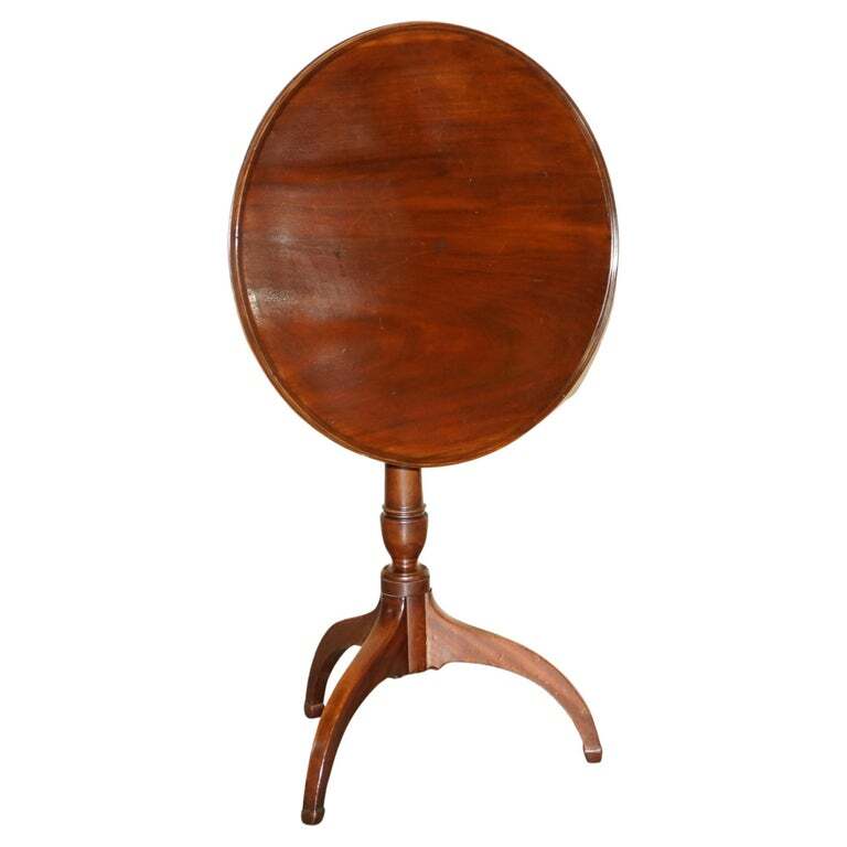 STUNNING PATINA ANTIQUE GEORGIAN CIRCA 1780 MAHOGANY TILT TOP OCCASIONAL TABLE