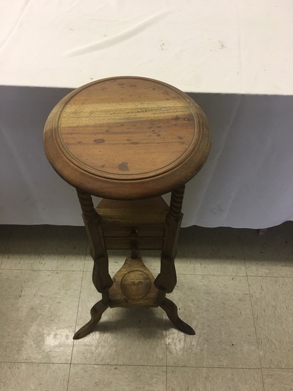 Victorian Carved Hand Made Mahogany Wood Barley Twist Unfinished Plant Stand