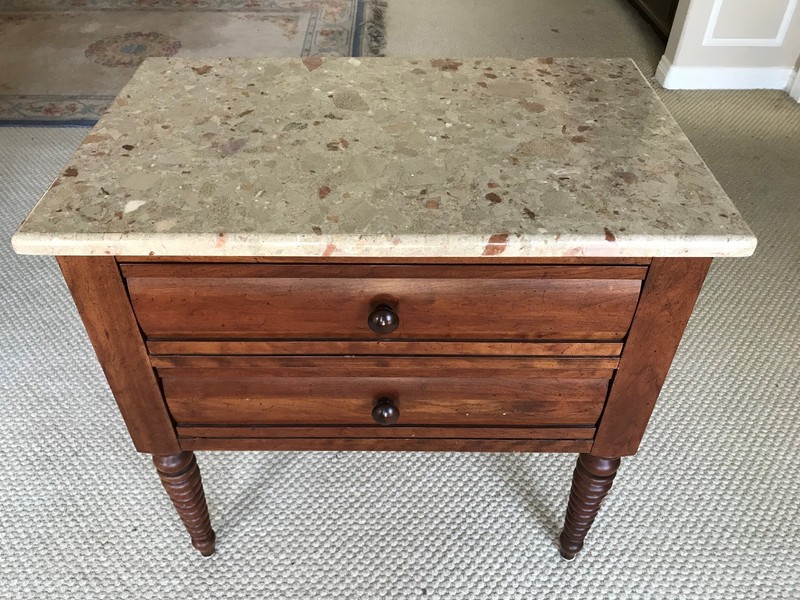 Mid-Century Lane Side Table with Spanish Marble Top